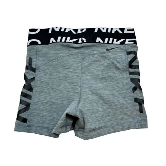 Ladies Nike Pro‎ Dri-Fit Heather Grey Side Logo Compression Shorts Size Small - Picture 4 of 7